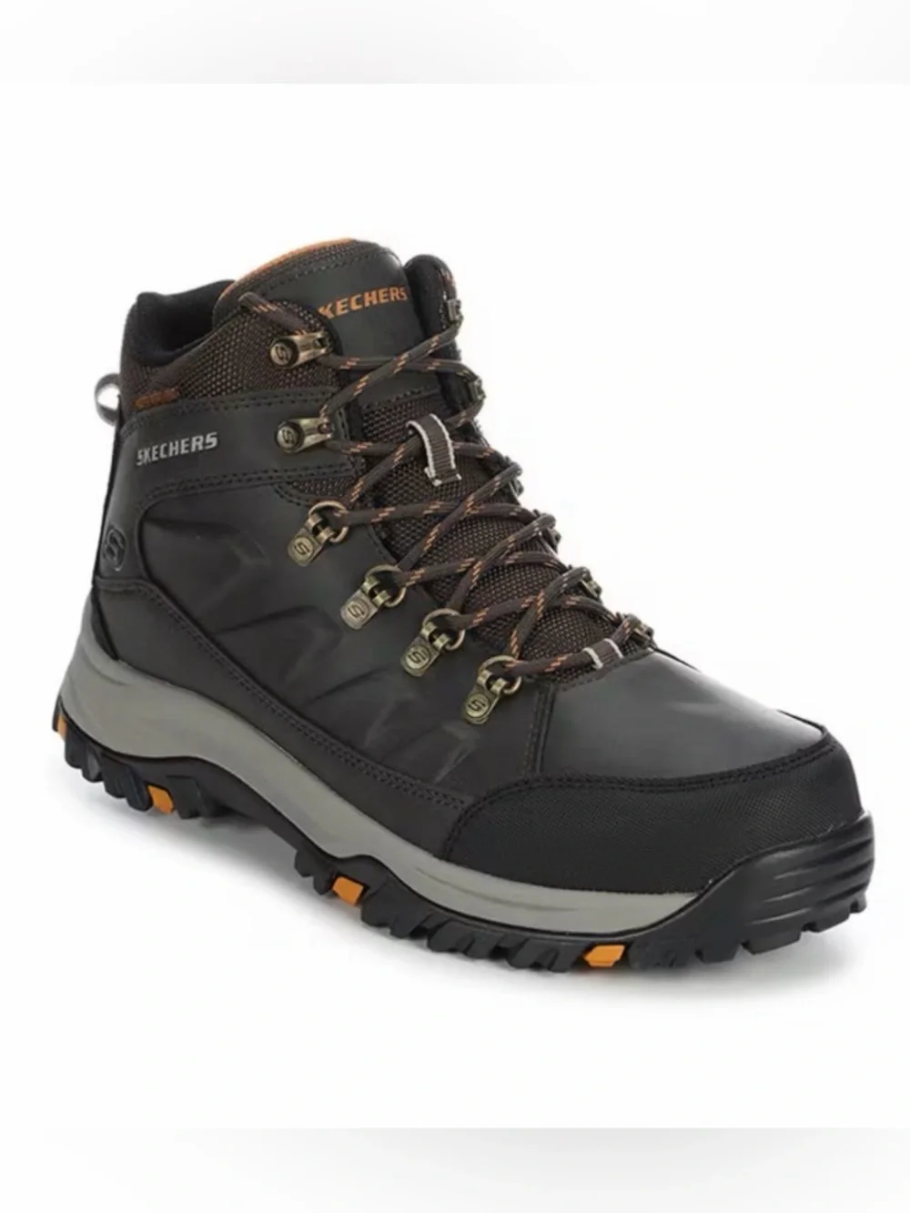 SKECHERS MENS RELMENT-DAGGETT HIKING BOOTS IN CHOCOLATE #204642 SIZE 14 - NWOT